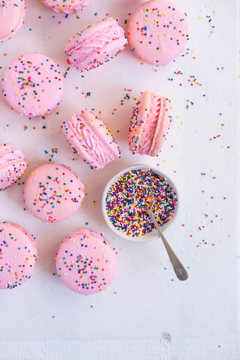 bowl of sprinkles for macarons