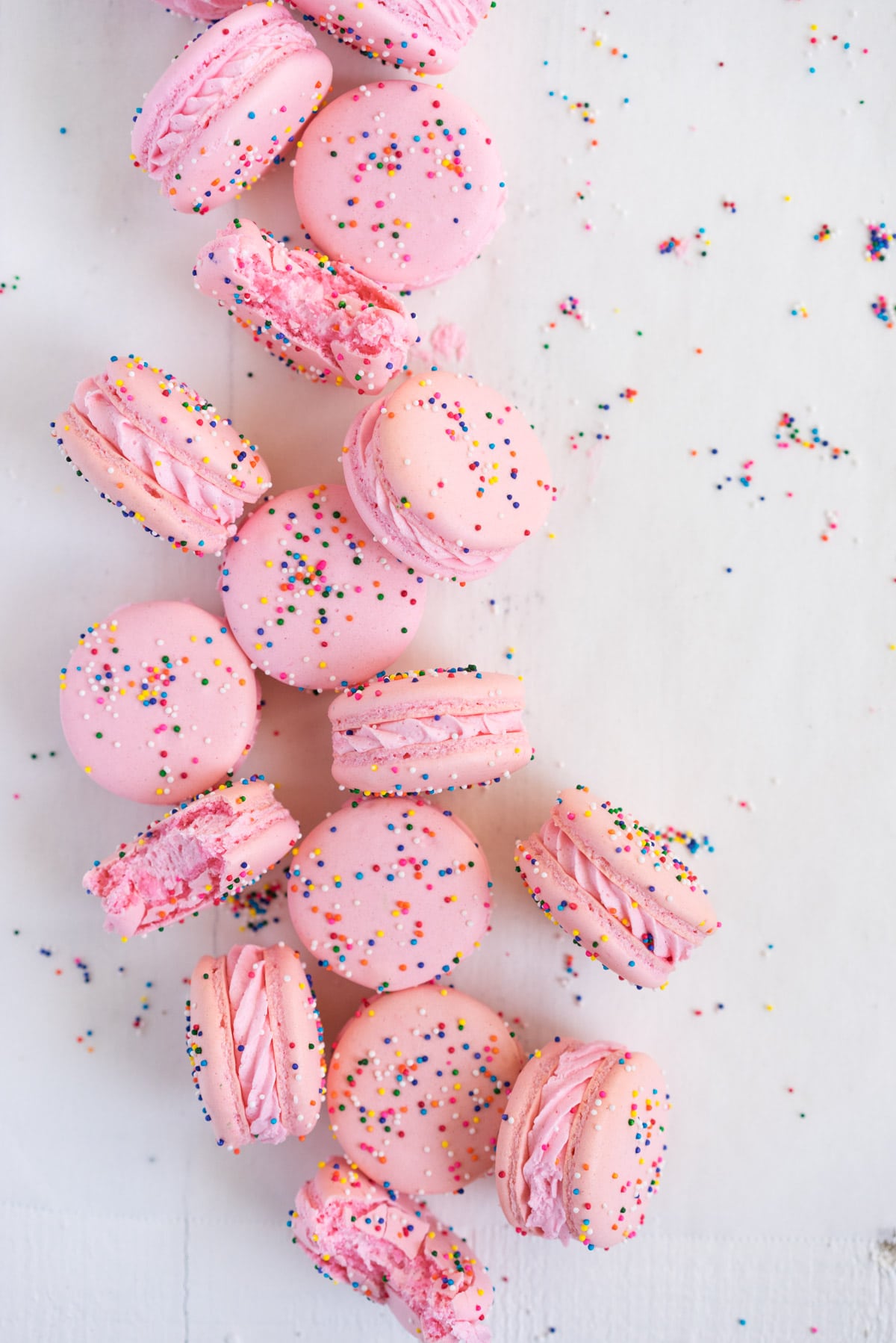 French macarons with sprinkles