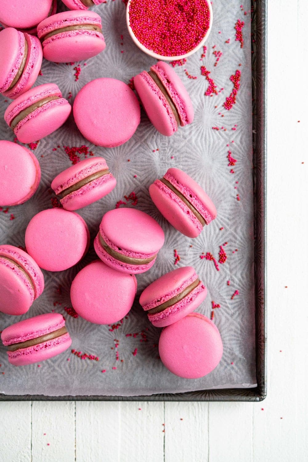 chocolate raspberry macarons