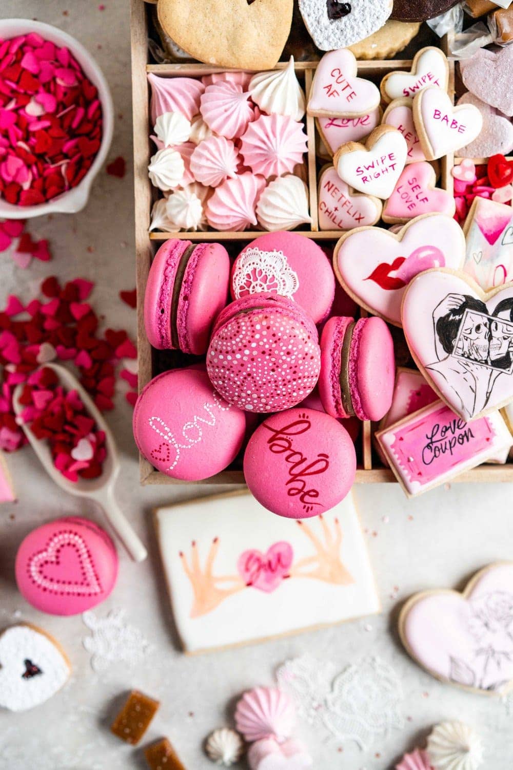 stack of painted macarons