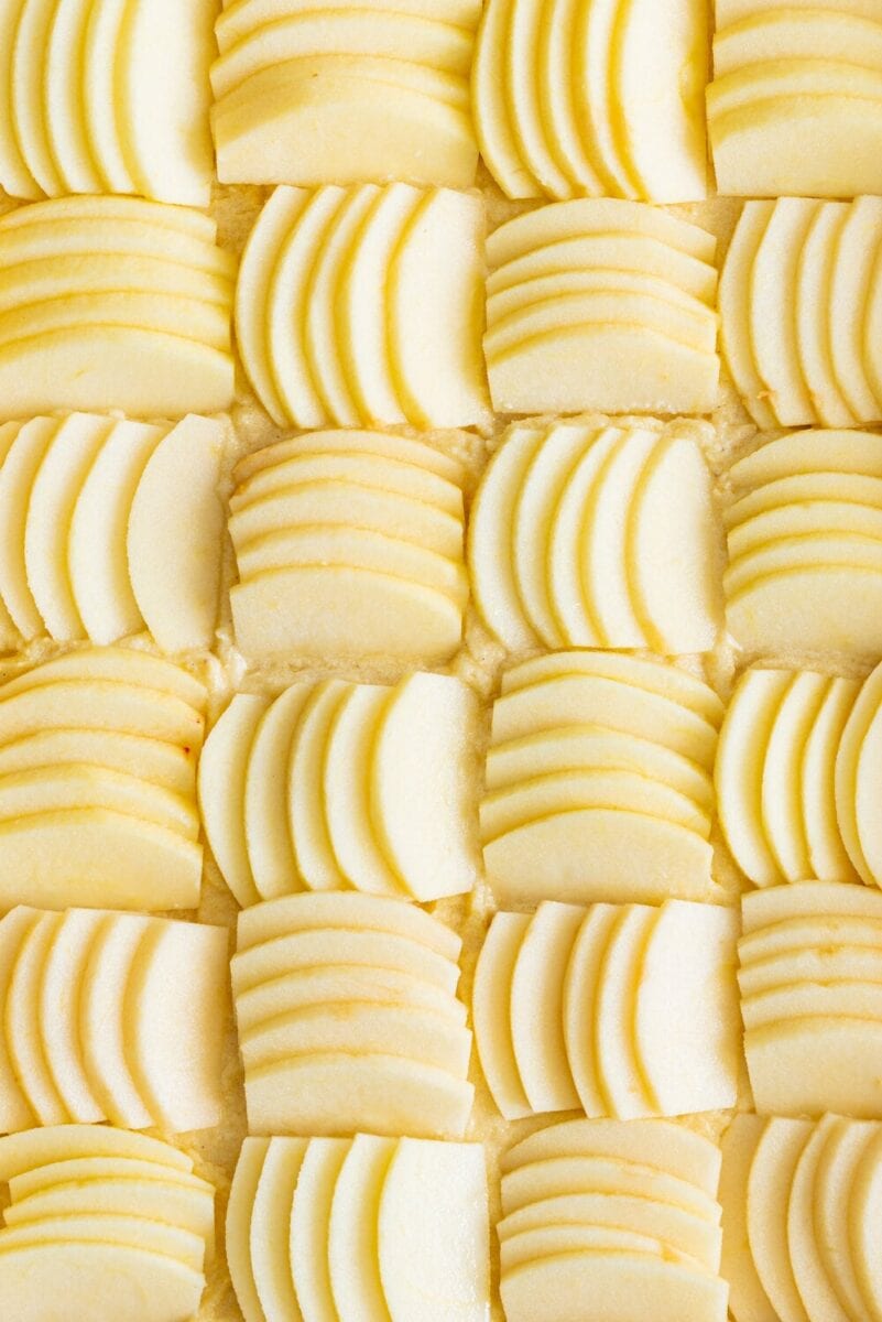 close up of apple slices