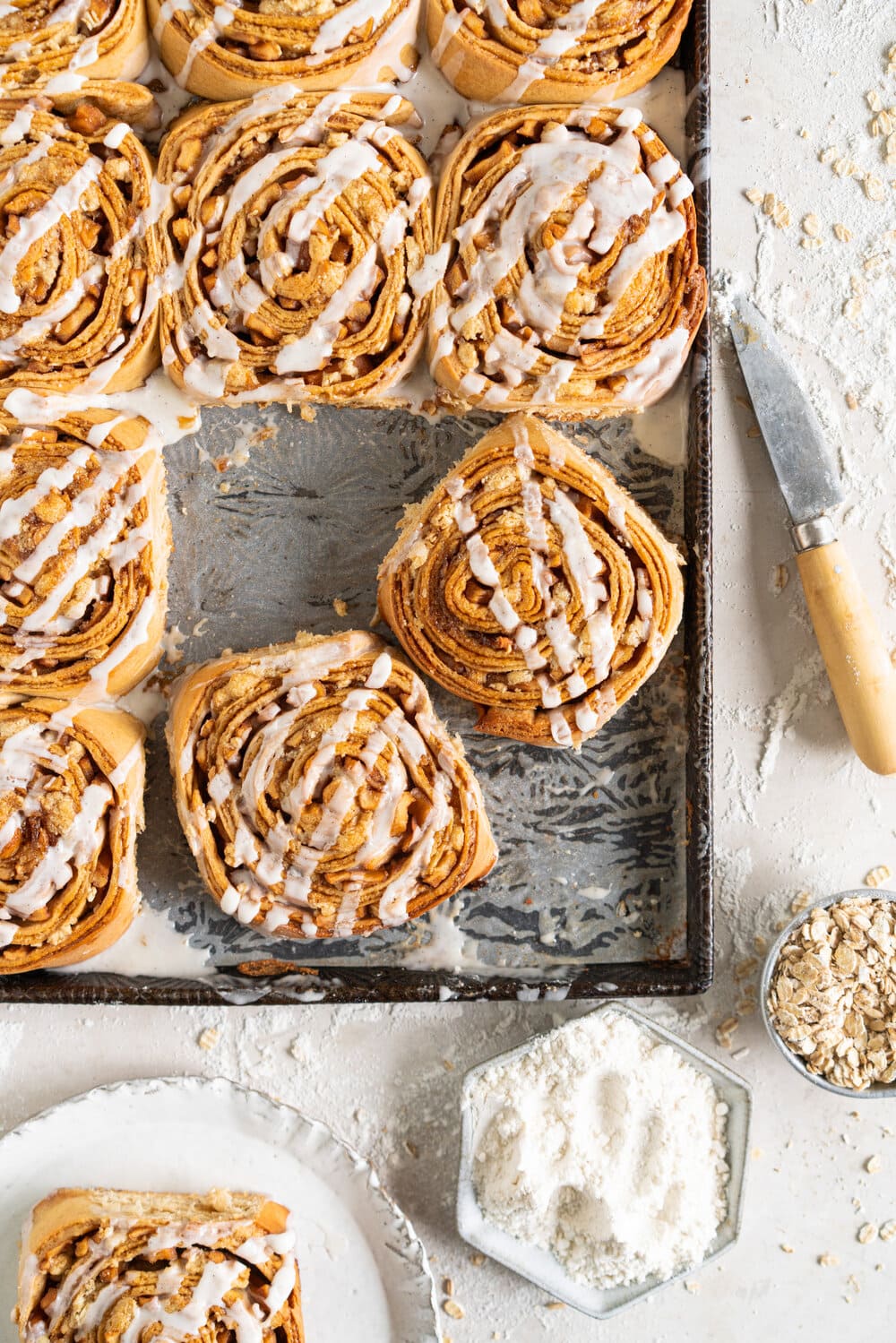 frosted apple cinnamon rolls