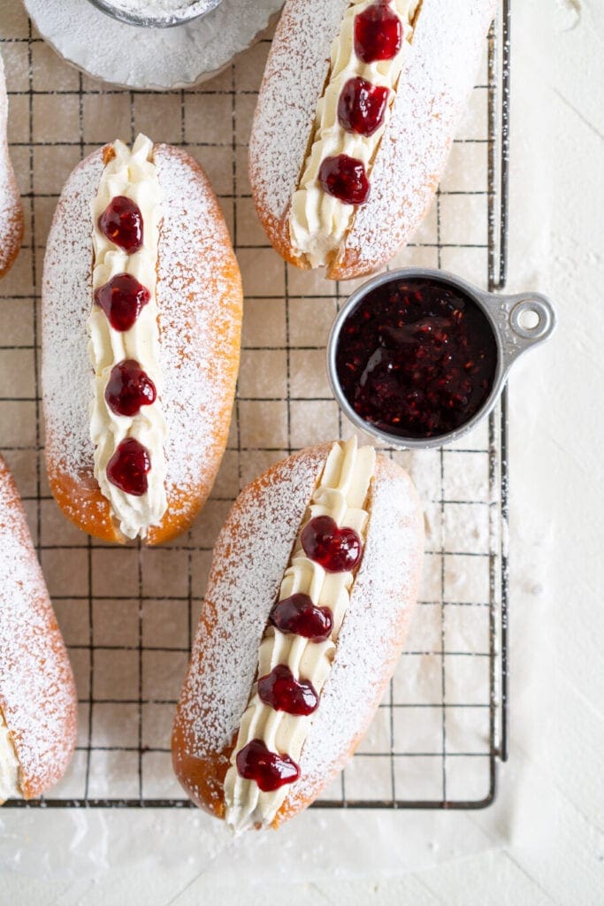 cream bun with jam filling