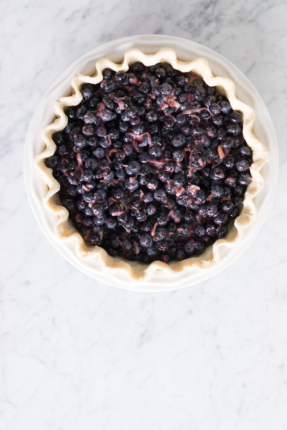Blueberry lavender pie with a stamp cut-out top