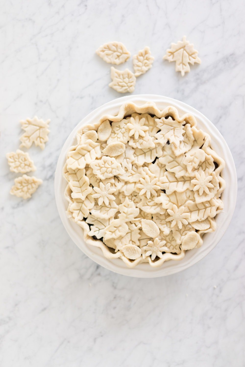 Blueberry lavender pie with a stamp cut-out top