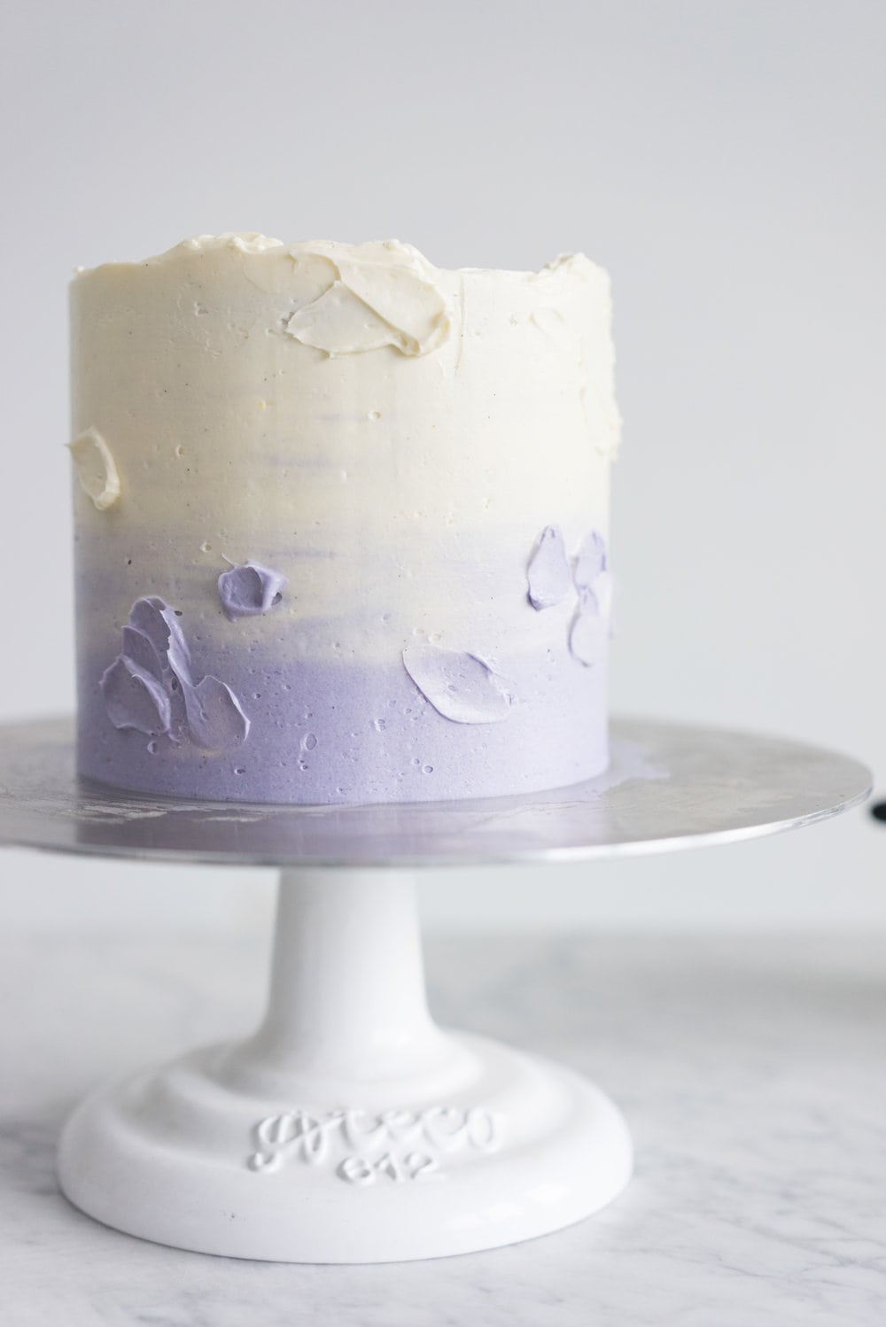 Honey lavender cake with vanilla german buttercream and lavender chocolate ganache drip