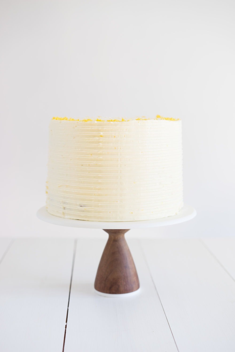 Zesty lemon yoghurt cake, lemon curd, and lemon curd swiss meringue buttercream