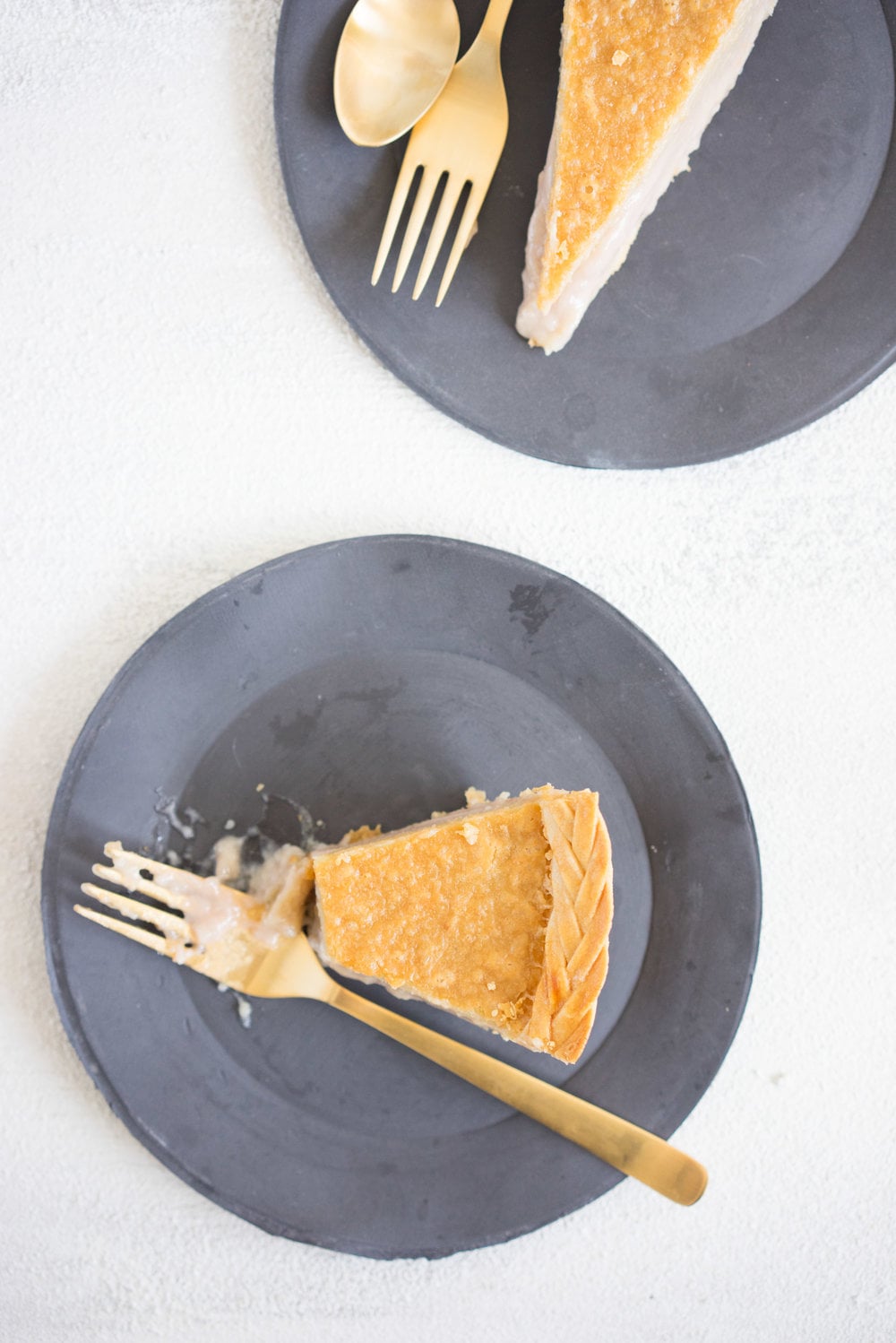 Blood orange chess pie with braid finish