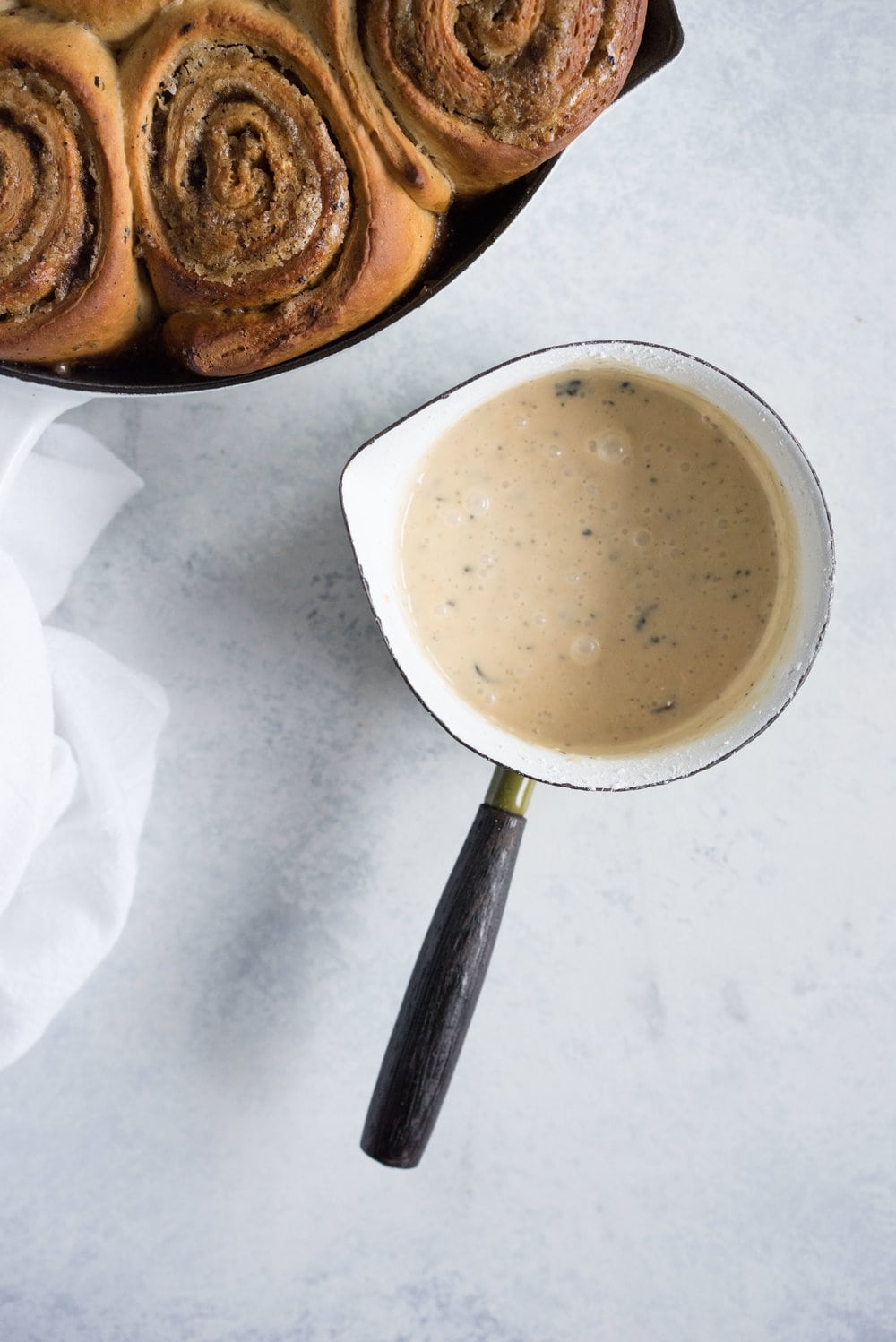 An earl grey infused dough, filled with an earl grey and brown sugar mixture, baked until caramelized, then finished with an earl grey infused glaze. A slightly different take on the classic cinnamon roll.