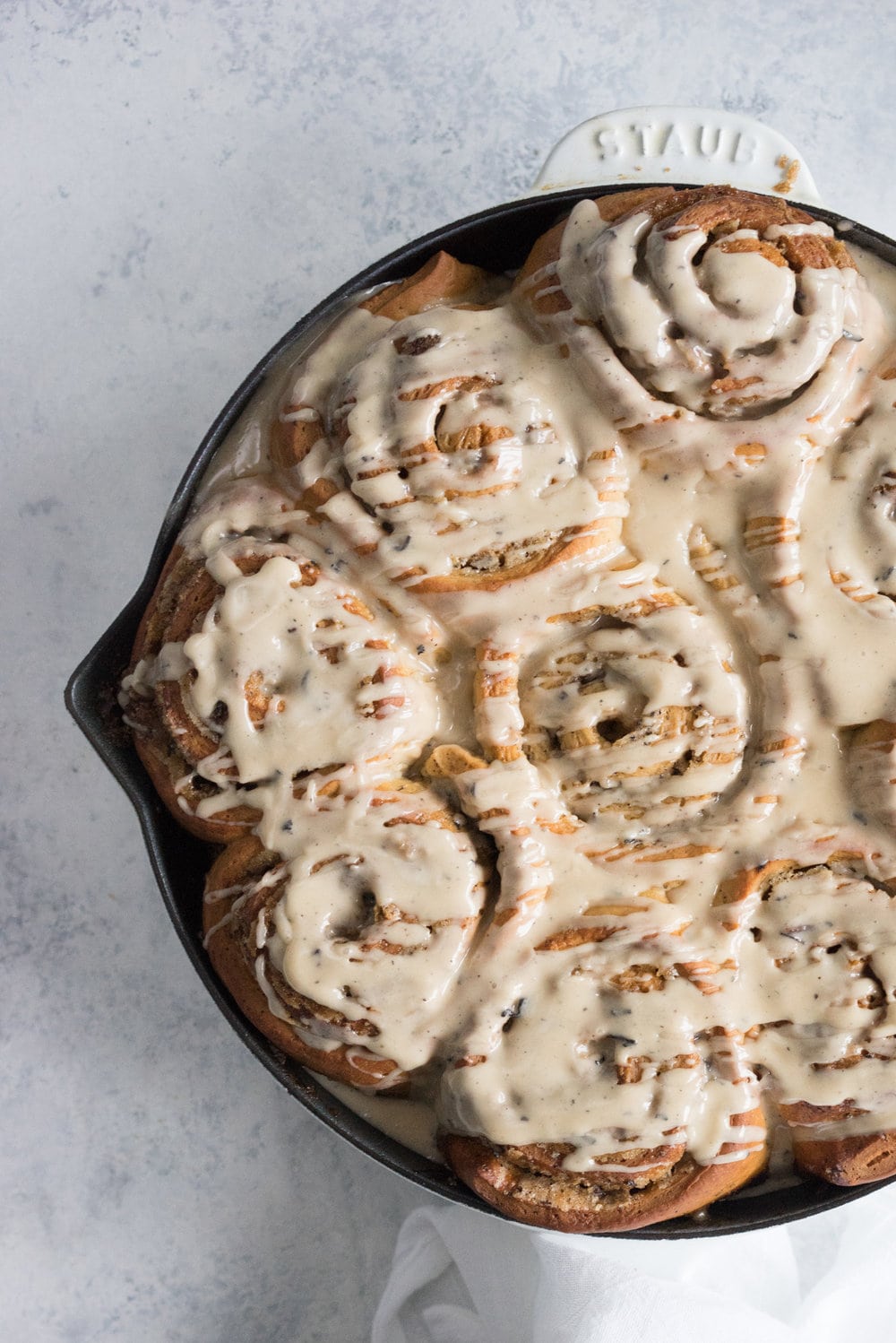 An earl grey infused dough, filled with an earl grey and brown sugar mixture, baked until caramelized, then finished with an earl grey infused glaze. A slightly different take on the classic cinnamon roll.