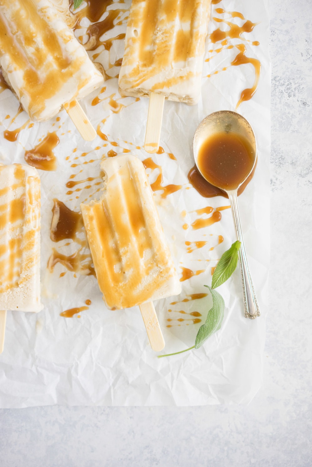 Sage salted caramel Ice-cream pops from Lily Diamond's new book, Kale and Caramel