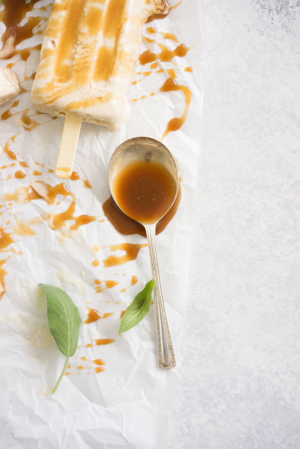 Sage salted caramel Ice-cream pops from Lily Diamond's new book, Kale and Caramel