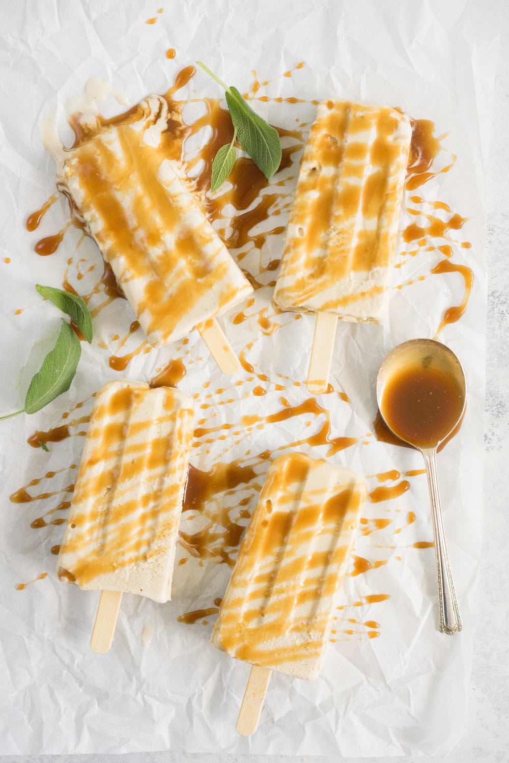 Sage salted caramel Ice-cream pops from Lily Diamond's new book, Kale and Caramel