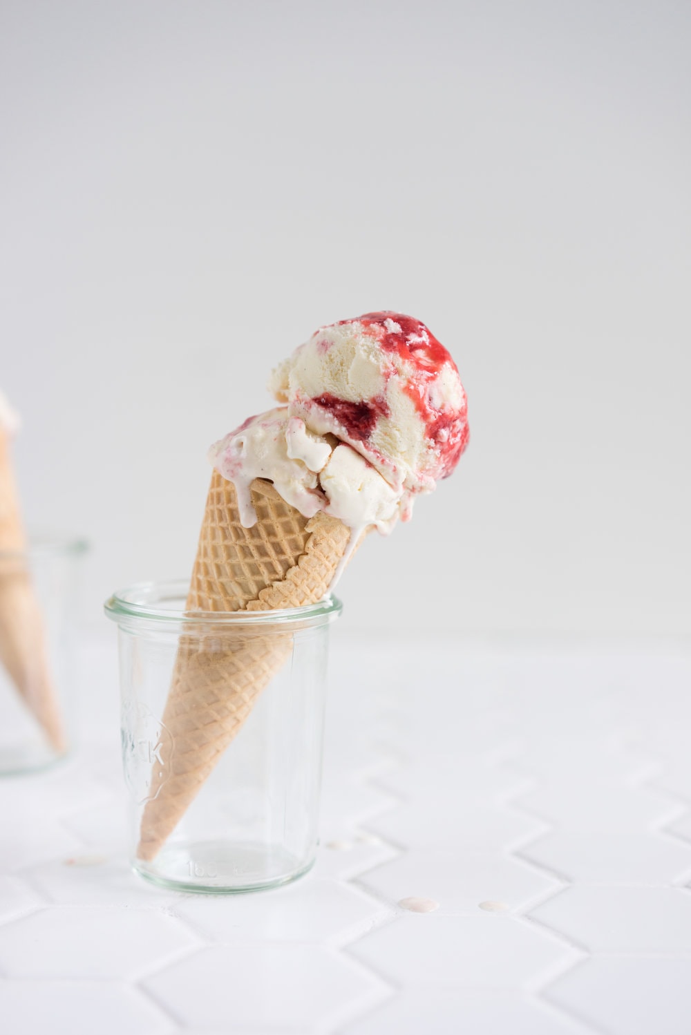 Strawberry ripple and shortbread ice cream - creamy vanilla ice cream, swirled with fresh strawberry sauce, and studded with chunks of home made shortbread
