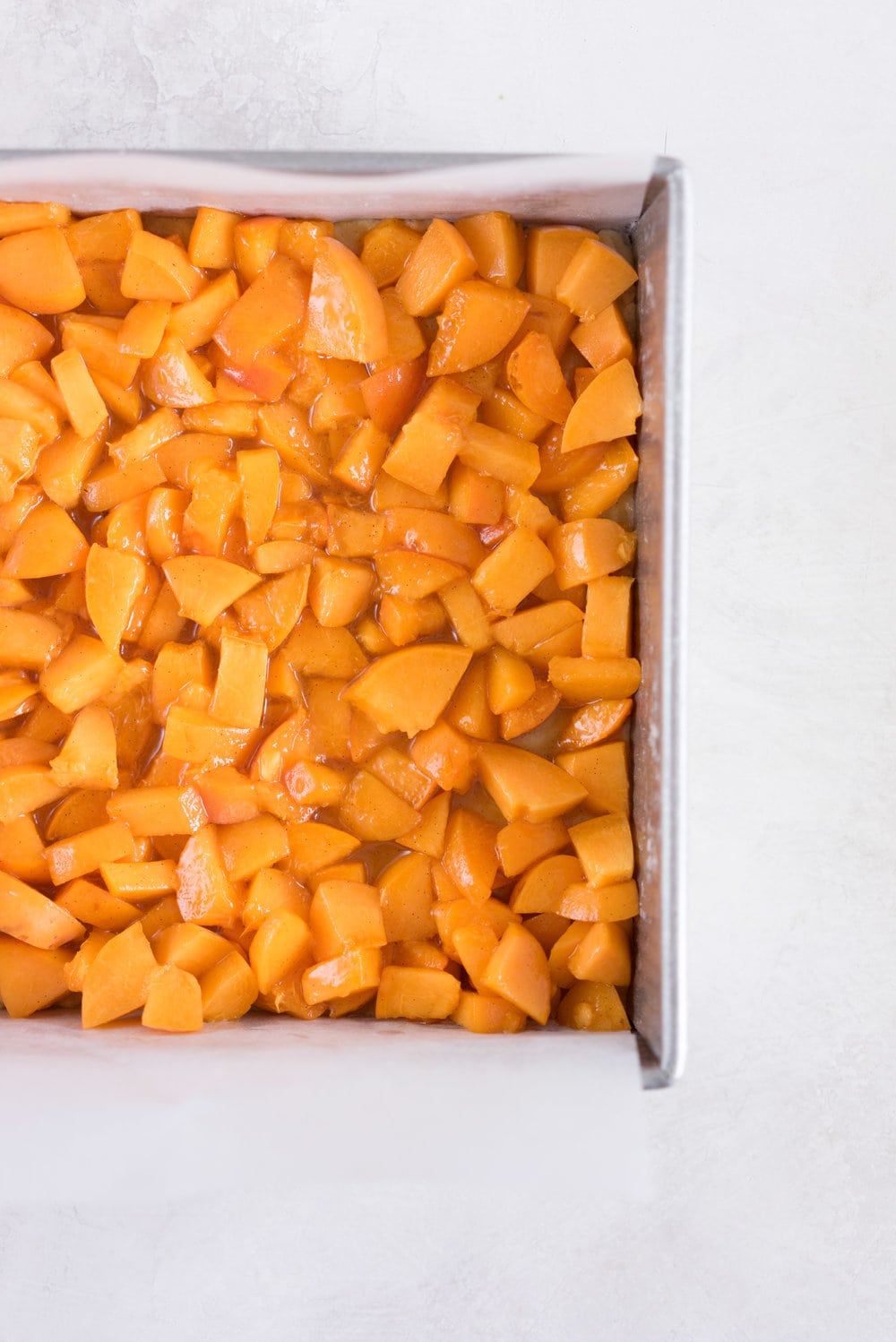 Apricot shortcake - a thick layer of apricot, lightly sweetened with honey, encased between layers of vanilla shortbread pastry. A classic favourite - perfect for a morning or afternoon tea. Super versatile, can be replicated with apple, pear, rhubarb etc