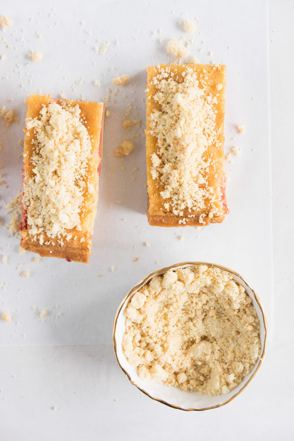 Brown butter rhubarb streusel tart - pate sucree, brown butter frangipane, cured rhubarb, and toasted almond streusel. Worth every second