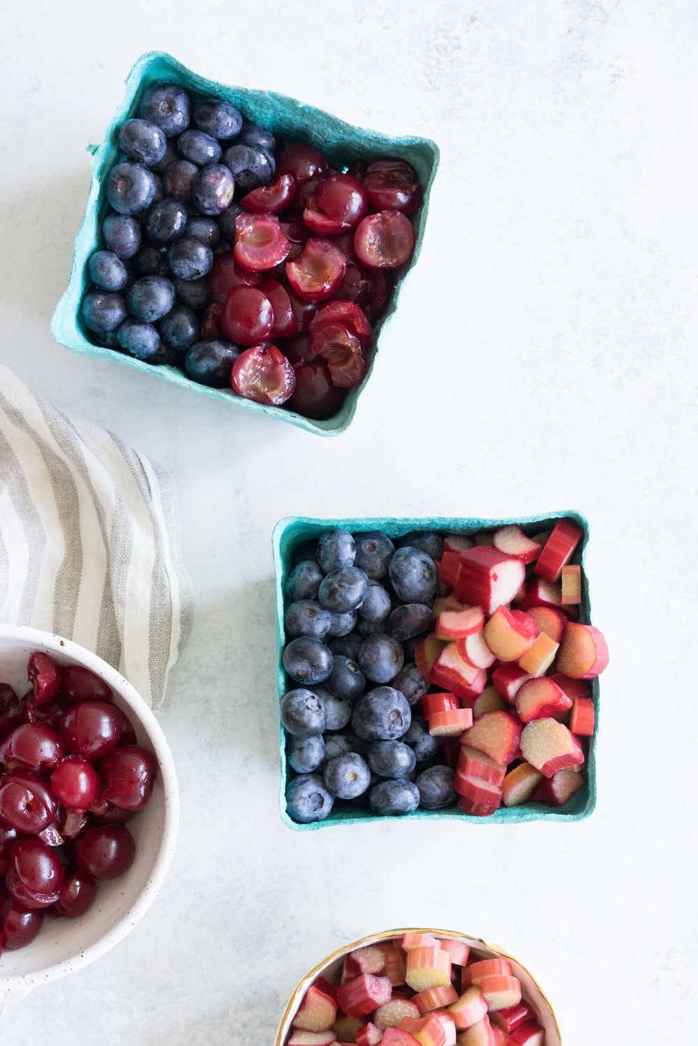 Sour Cherry, Blueberry, and rhubarb hand pies