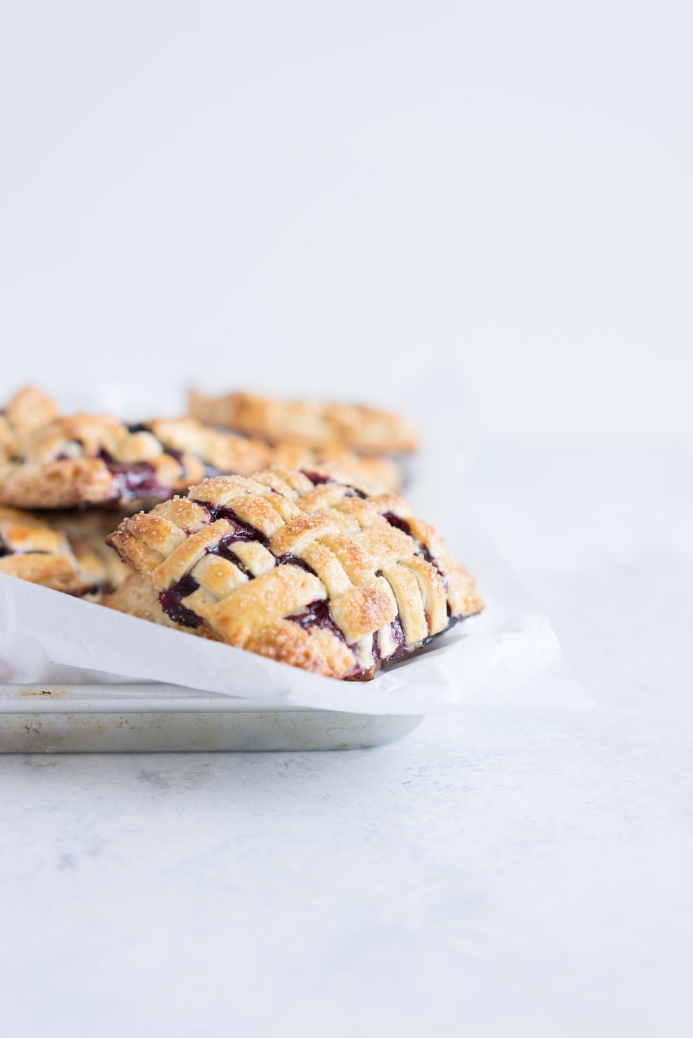 Sour Cherry, Blueberry, and rhubarb hand pies