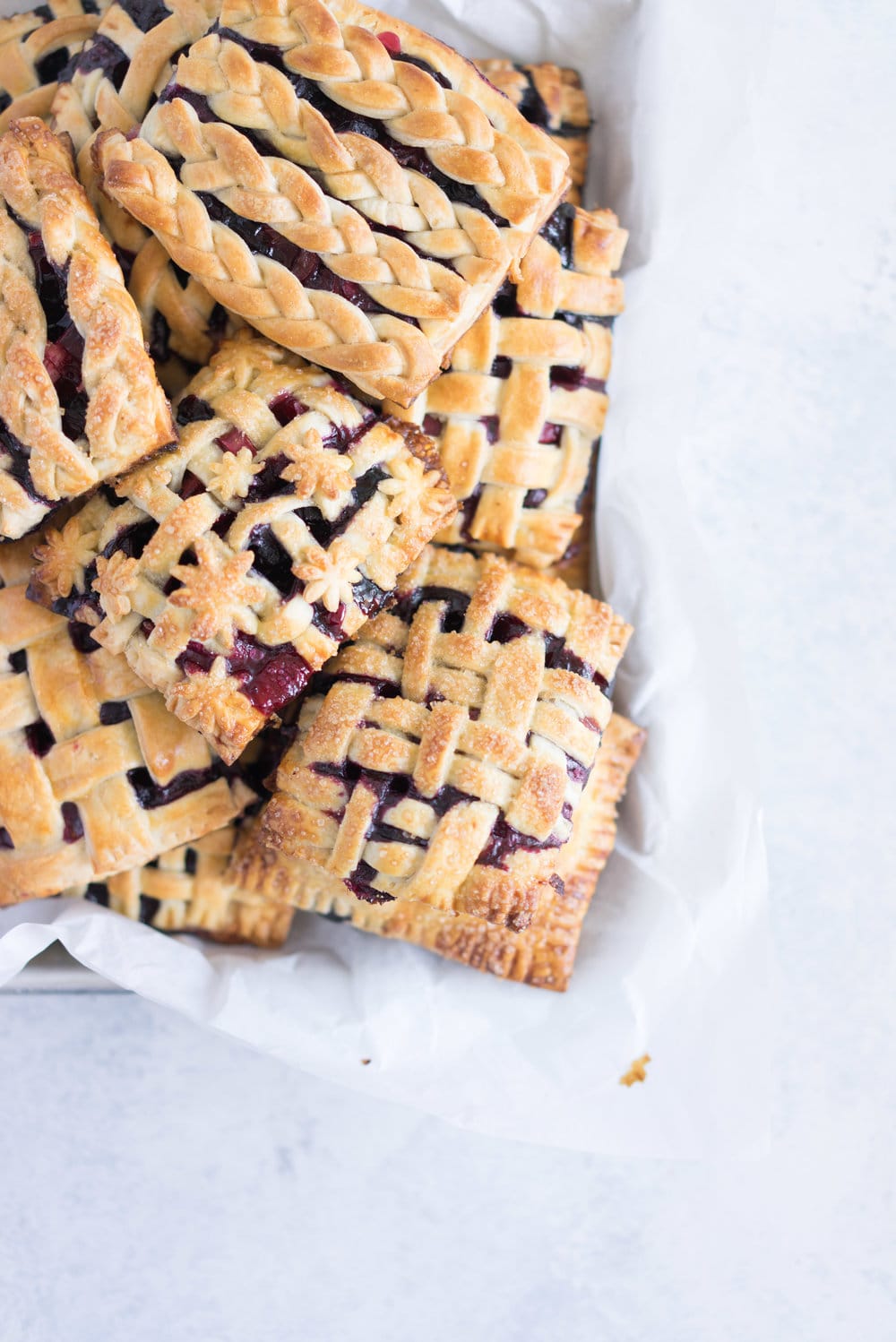Sour Cherry, Blueberry, and rhubarb hand pies