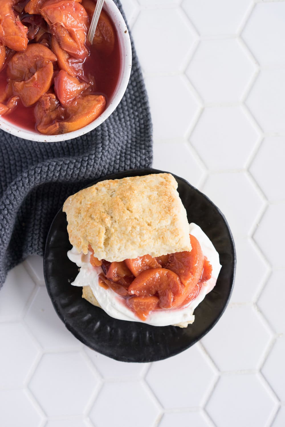 Scones with Roasted Peaches and Vanilla Bean Whipped Cream - the perfect summer morning or afternoon tea treat