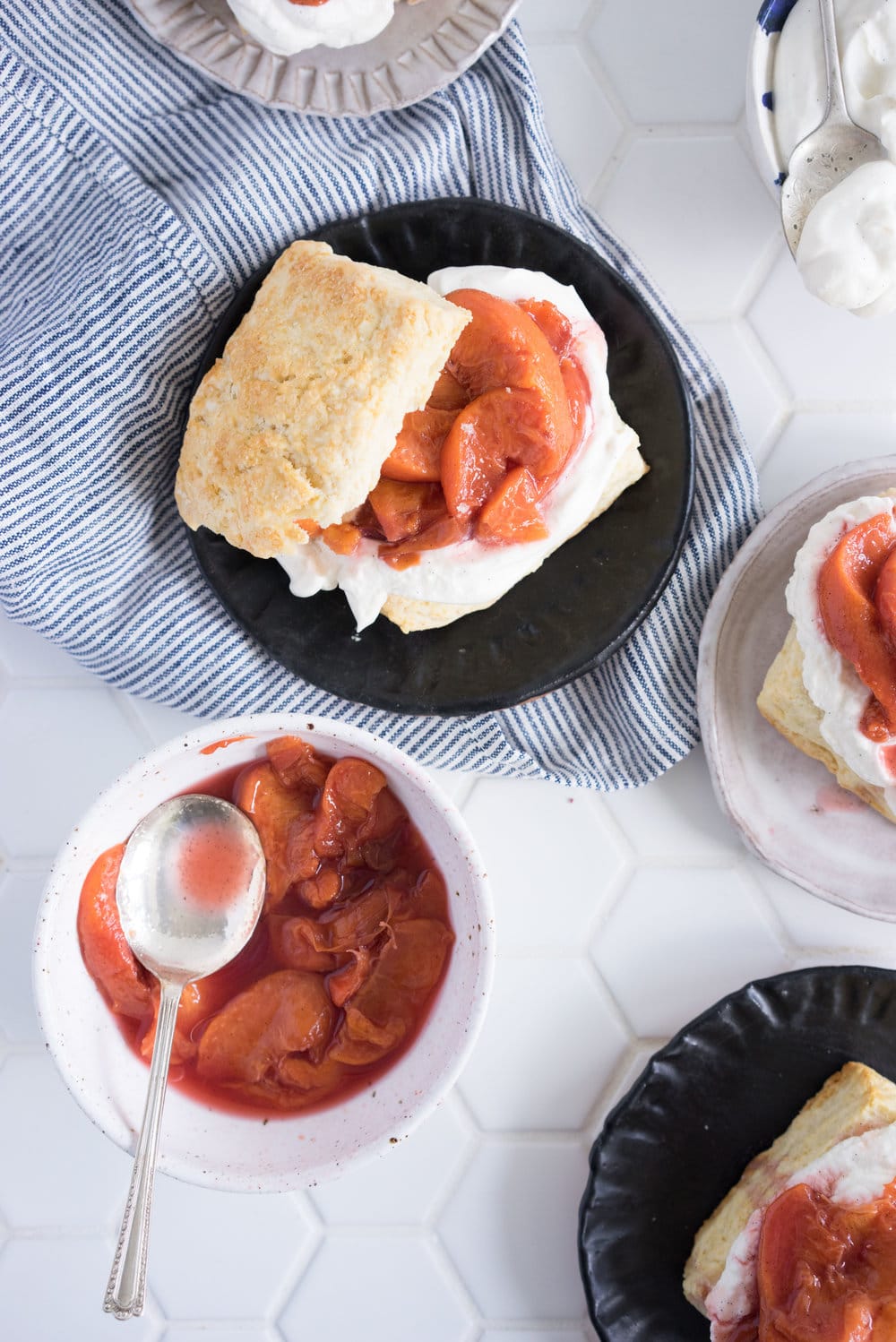Scones with Roasted Peaches and Vanilla Bean Whipped Cream - the perfect summer morning or afternoon tea treat
