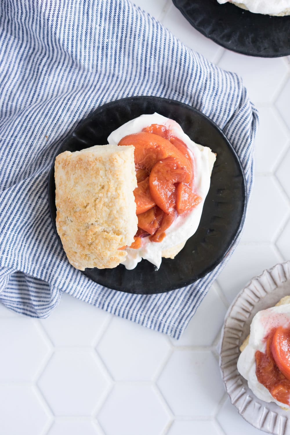 Scones with Roasted Peaches and Vanilla Bean Whipped Cream - the perfect summer morning or afternoon tea treat