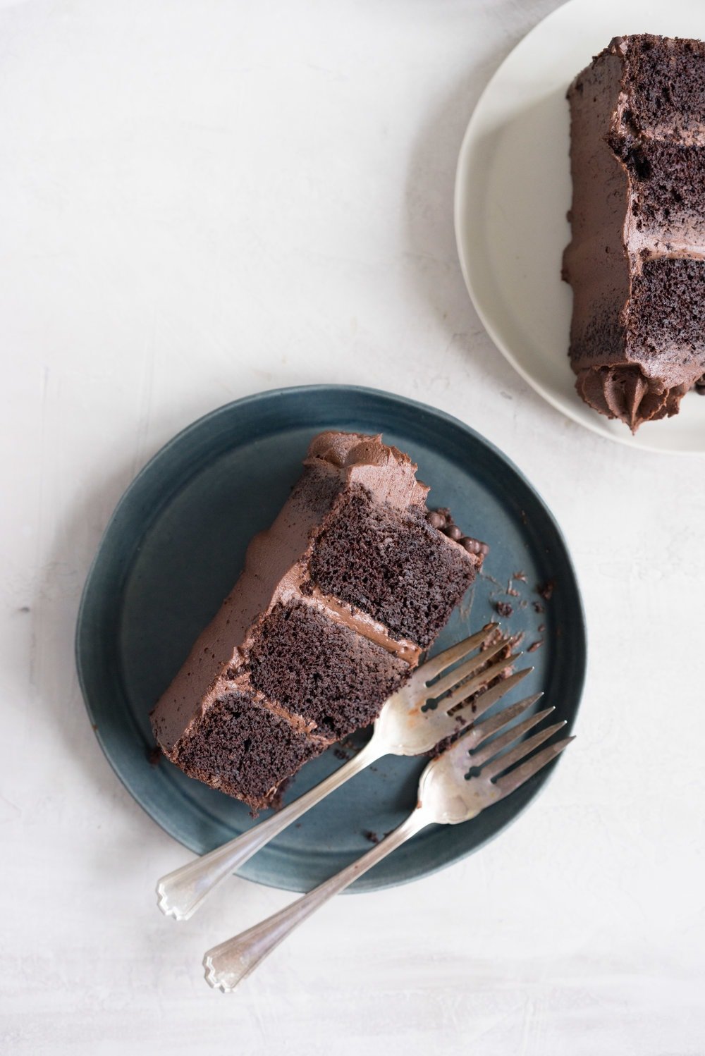 One Bowl Devil's food Layer Cake with Milk Chocolate Frosting - from the new Bravetart book! Dark chocolate cake is prepared in one bowl, baked into perfect layers, then frosted with a smooth, creamy milk chocolate frosting. The ultimate chocolate lover's cake. #devilsfood #layercake #chocolatecake #bravetart #milkchocolate