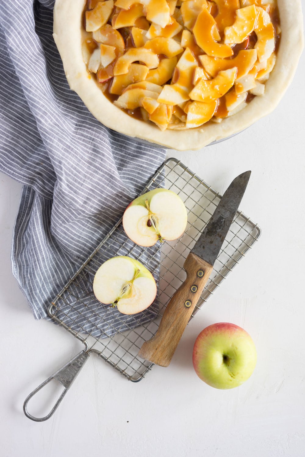 Miso Caramel Apple Pie - Flaky pastry, fresh apples, and a sweet/savoury miso caramel