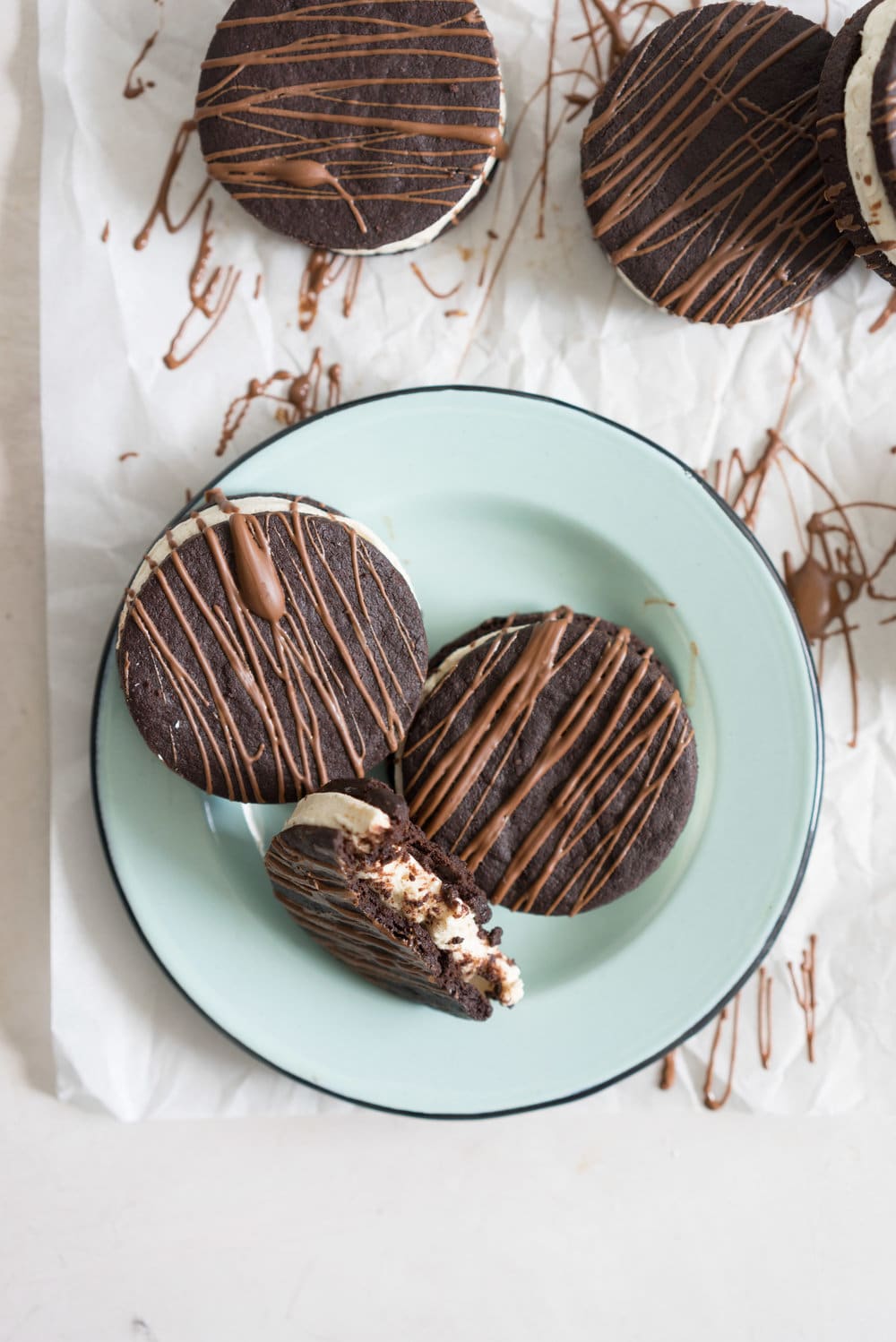 Chocolate Sandwich Cookies with Tahini Marshmallow - every bit as magical as they sound.