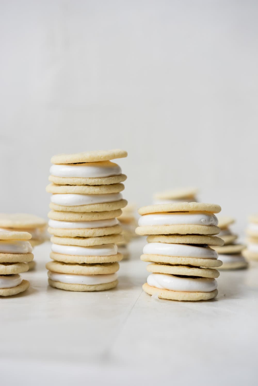 Vanilla Sandwich Cookie with Vanilla bean Marshmallow and Dark Chocolate Ganache. The perfect Holiday cookie.