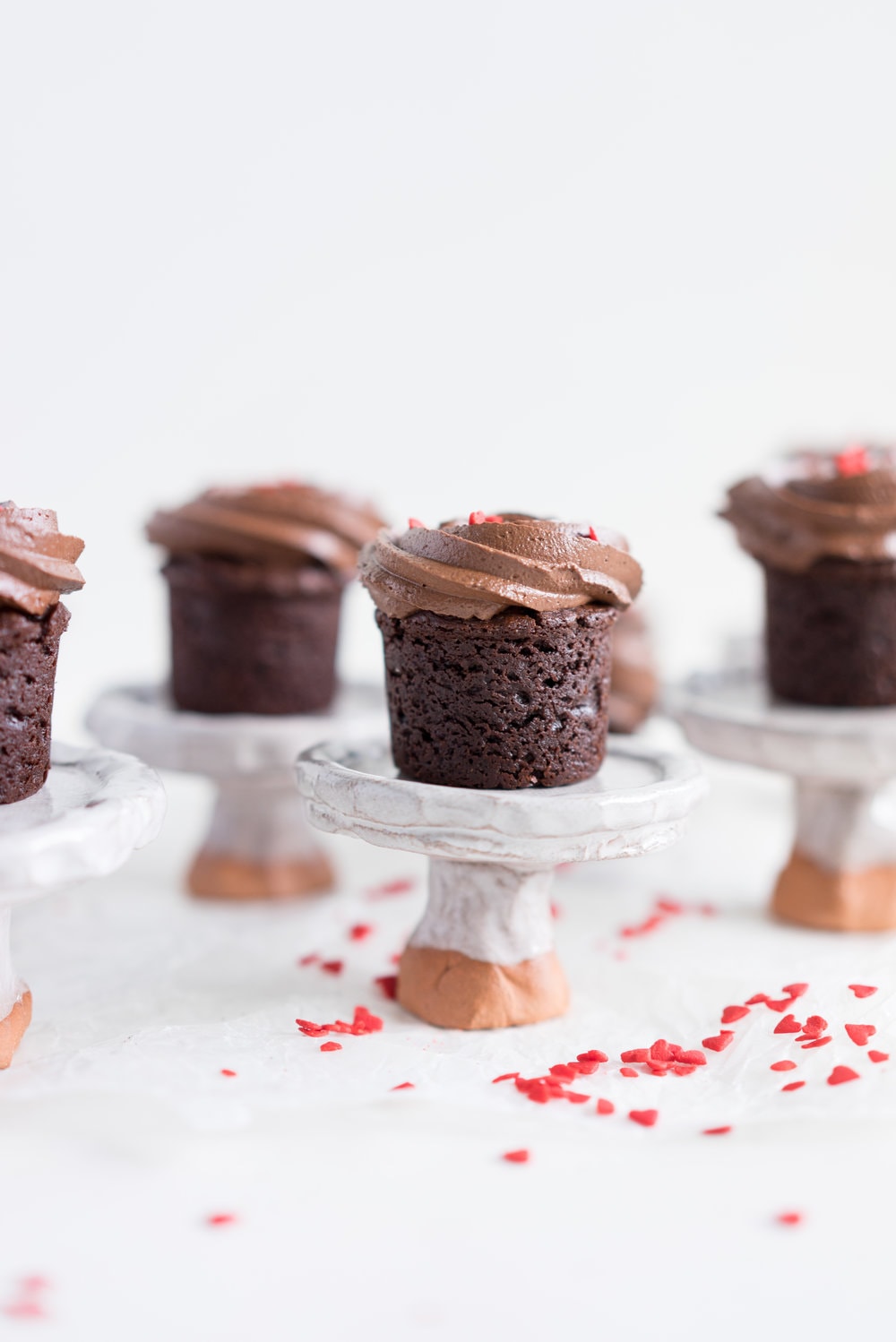 Hazelnut Brownie Bites with Dark Chocolate Hazelnut frosting. A dozen roses AND chocolate all in one go - you win valentines.