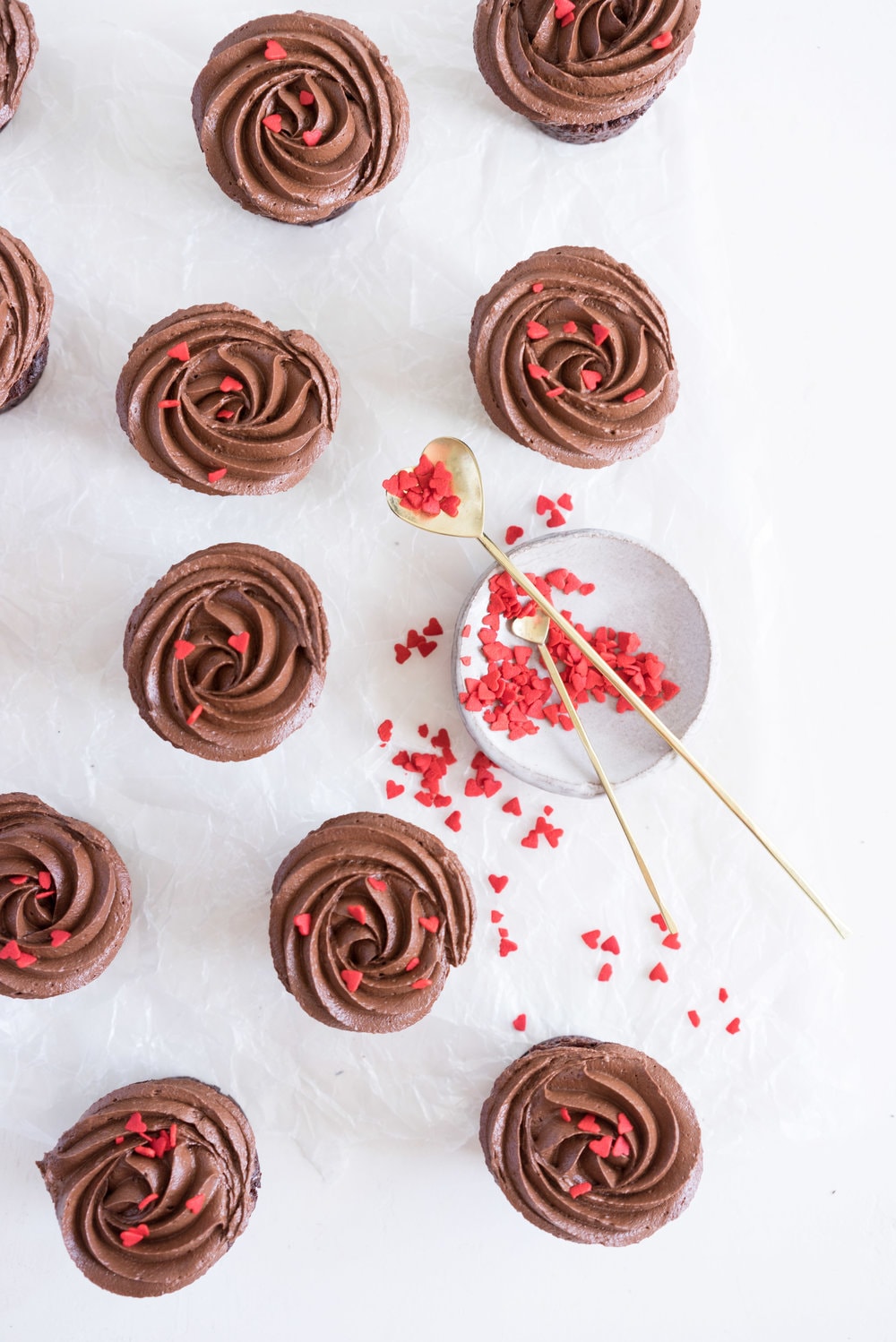 Hazelnut Brownie Bites with Dark Chocolate Hazelnut frosting. A dozen roses AND chocolate all in one go - you win valentines.