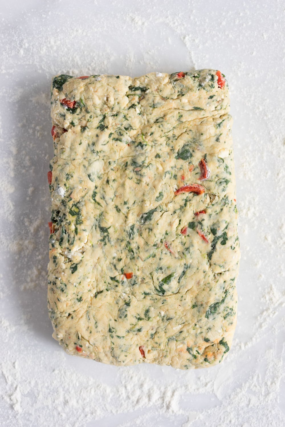 Spinach, Feta, Red Pepper, and Fennel Seed Scones. Perfect for a quick morning tea, a savory brunch option, or a light casual lunch.