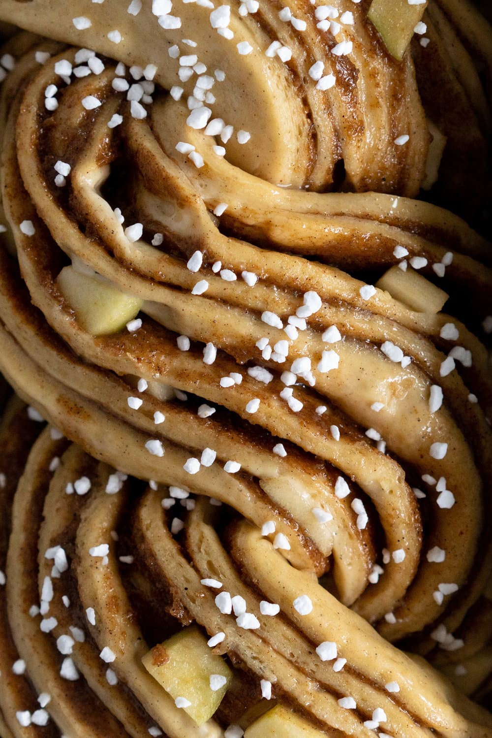 Apple and Cardamom brioche babka - lightly spiced babka dough is filled with a spiced brown sugar mixture and fresh apple, then rolled into a tight babka swirl. Inspired by the swedish cinnamon roll, this is a perfect fall baking project. #babka #cardamom #brioche