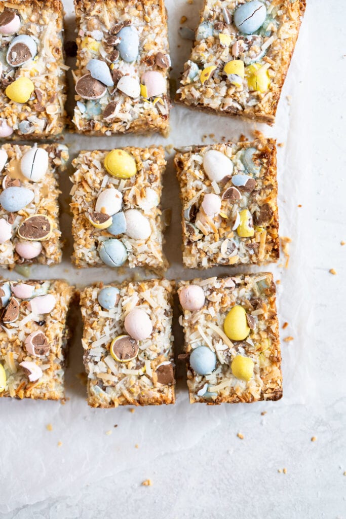 corner shot mini egg magic bars