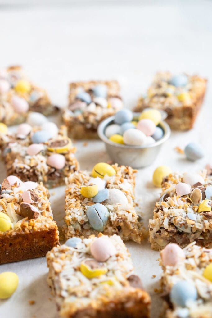 side shot mini egg magic bars