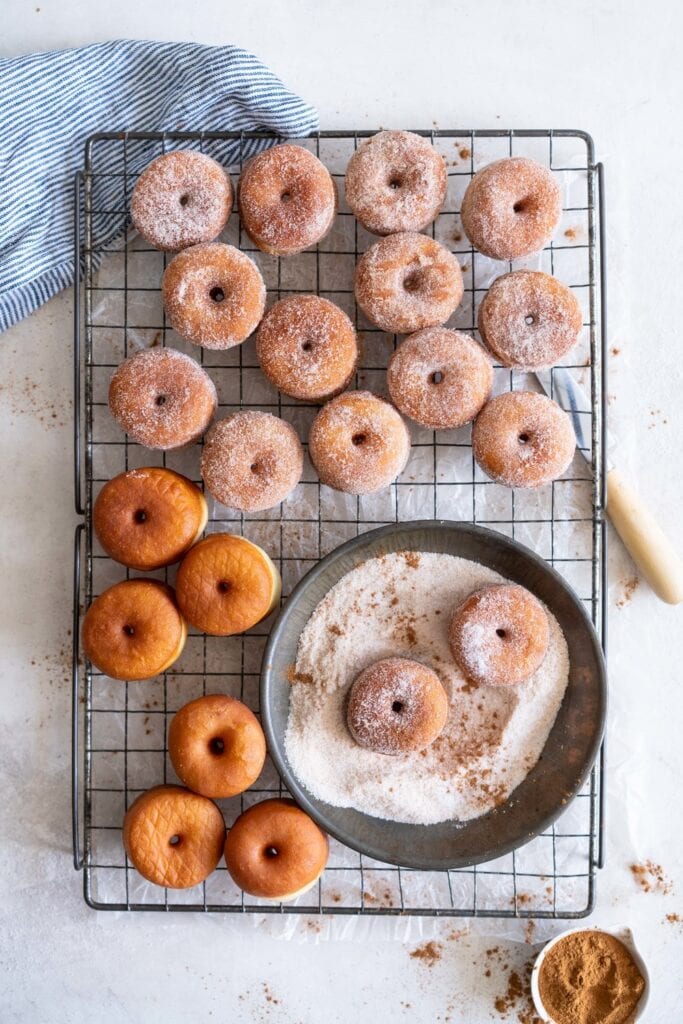 mini donuts on wire rack