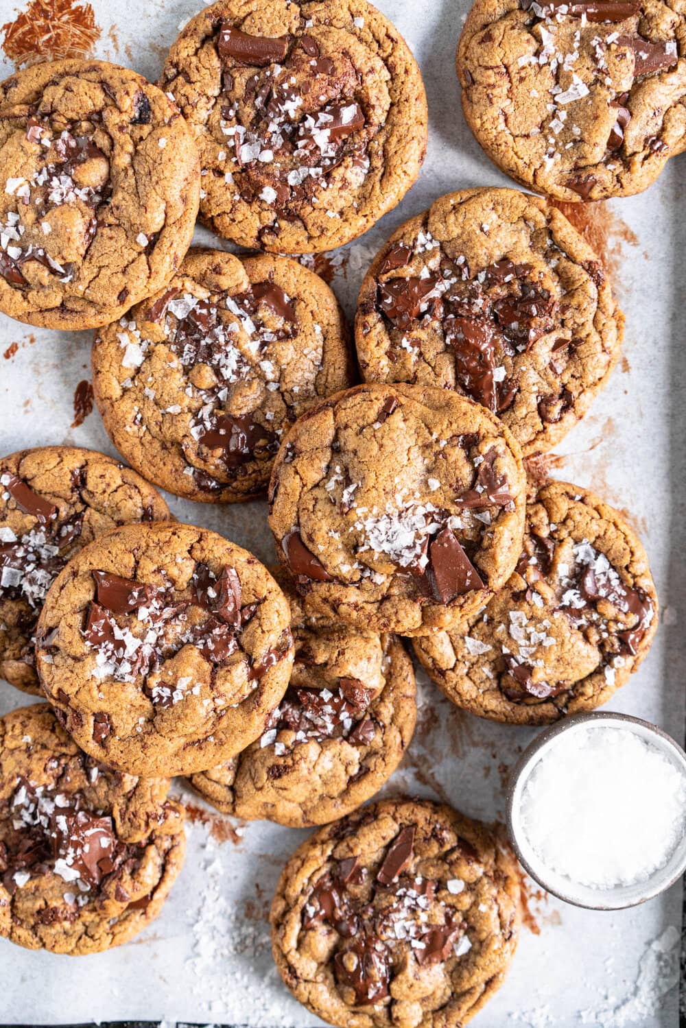 Brown Butter Spelt Chocolate Chip Cookies - these are a variation on the classic chocolate chip cookie. Brown butter provides depth of flavour along with spelt flour. The cookies are easy to make with a short chill time and are the perfect way to start baking using alternative grains such as spelt flour.