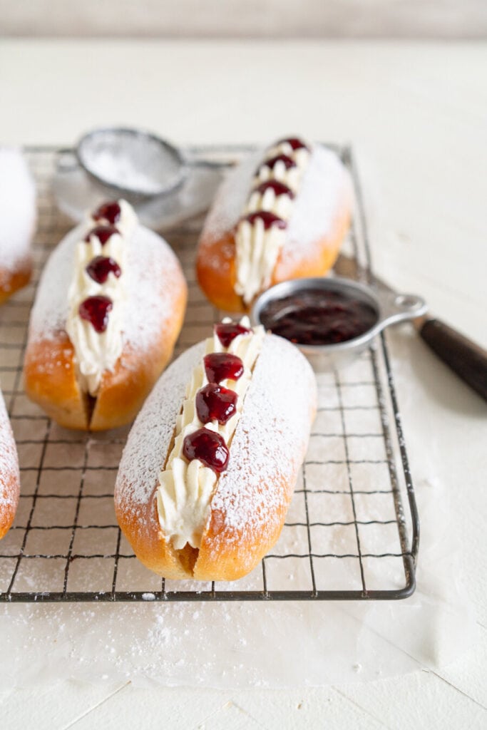 side on cream bun shot