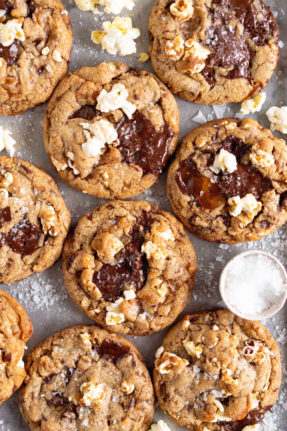 close up image of cookies with caramel and chocolate