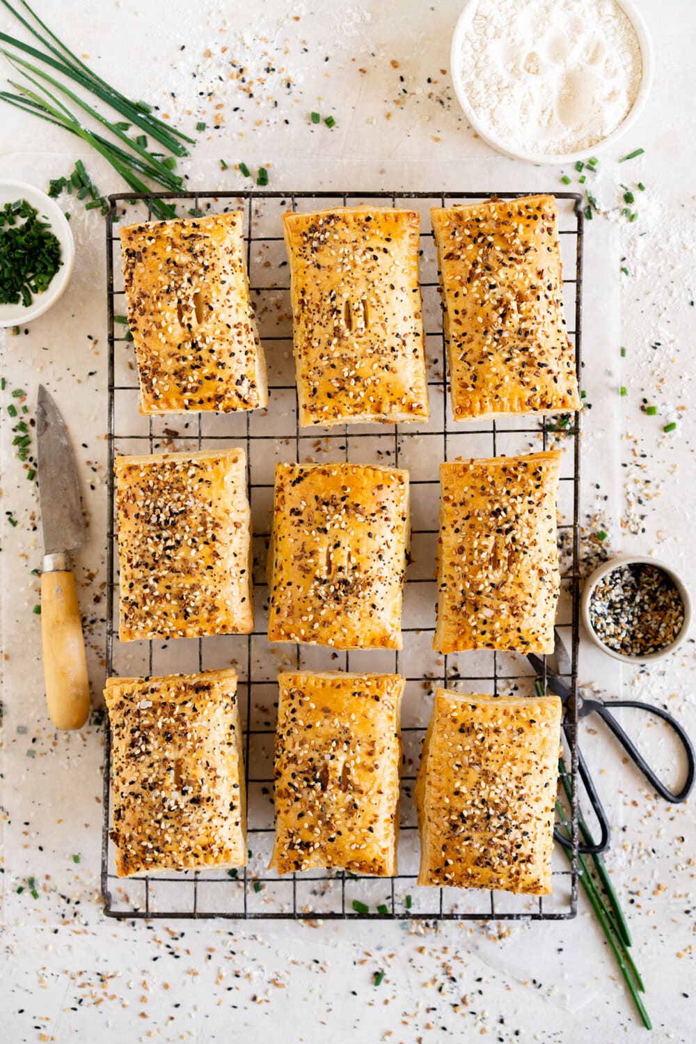 Smoked Salmon and Cream Cheese Hand Pies with Everything Bagel Seasoning. Easy flaky pie dough is filled with a smoked salmon and cream cheese mixture, and baked until perfectly golden and flaky.