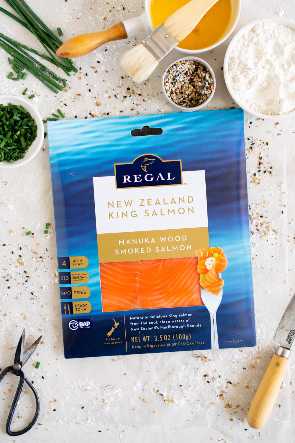 Smoked Salmon and Cream Cheese Hand Pies with Everything Bagel Seasoning. Easy flaky pie dough is filled with a smoked salmon and cream cheese mixture, and baked until perfectly golden and flaky.