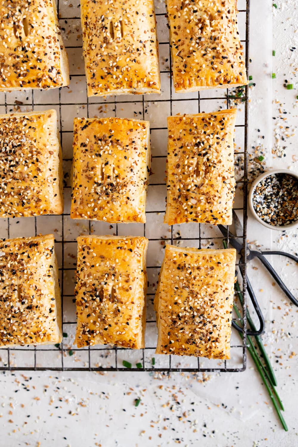 Smoked Salmon and Cream Cheese Hand Pies with Everything Bagel Seasoning. Easy flaky pie dough is filled with a smoked salmon and cream cheese mixture, and baked until perfectly golden and flaky.