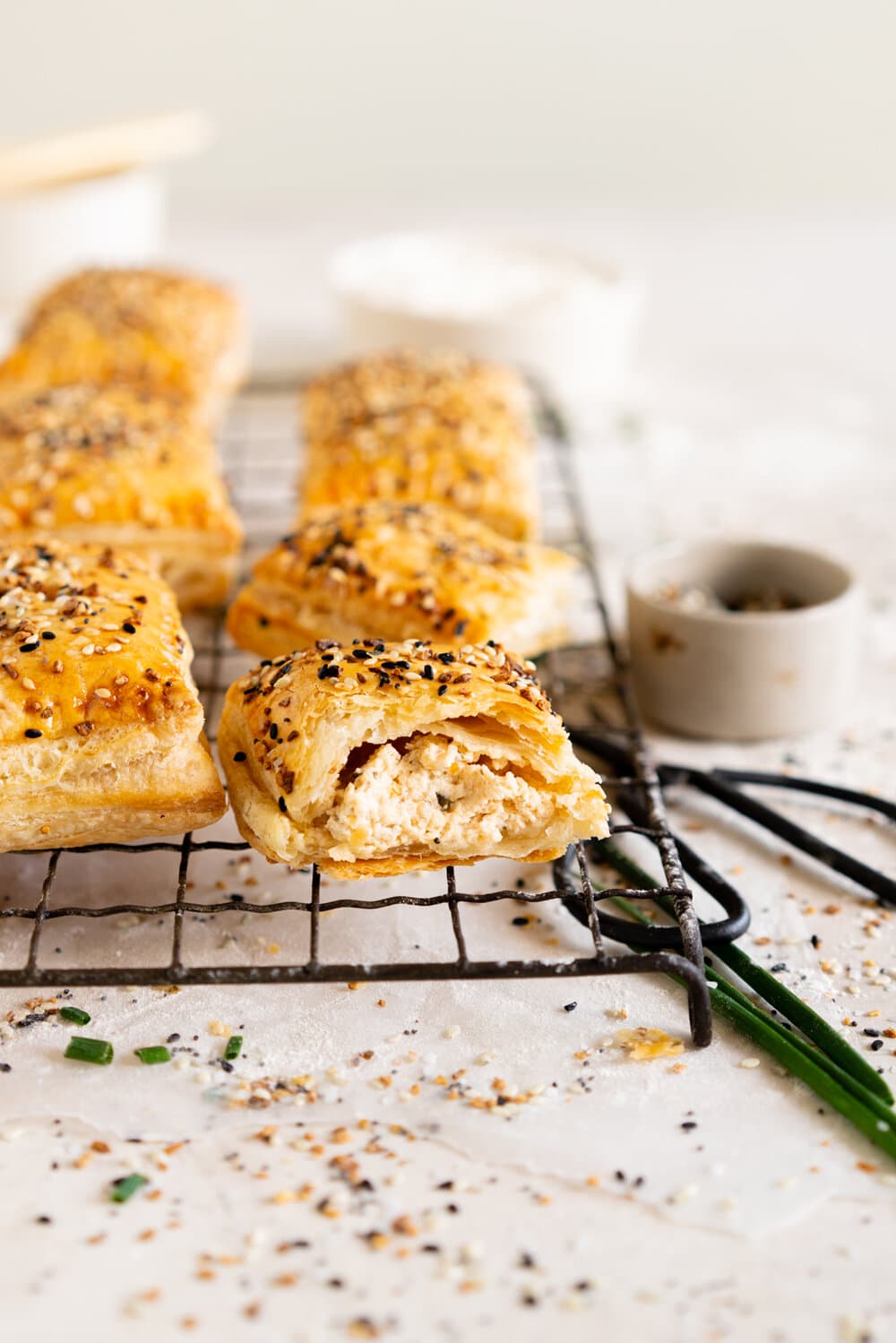 Smoked Salmon and Cream Cheese Hand Pies with Everything Bagel Seasoning. Easy flaky pie dough is filled with a smoked salmon and cream cheese mixture, and baked until perfectly golden and flaky.
