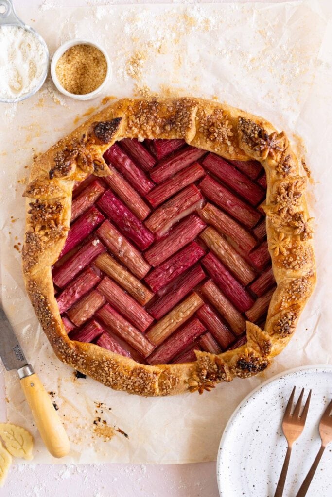 baked rhubarb galette