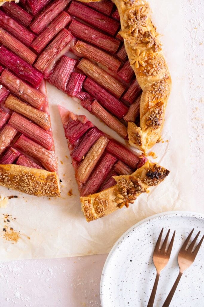 slice of rhubarb galette