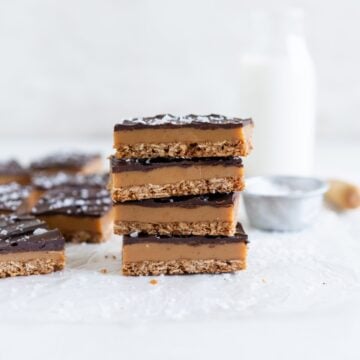 Stacked Anzac Caramel Slice