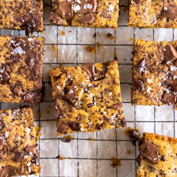 Pumpkin chocolate bars on a rack