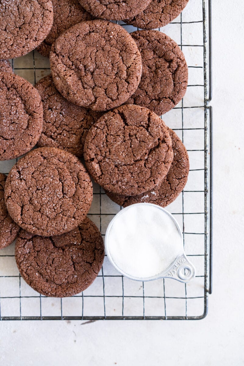 Chocolate Sugar Cookies on Rack