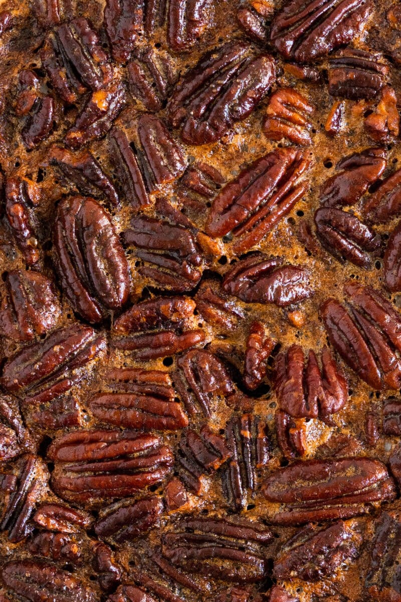 Close up shot of Pecan Pie Filling
